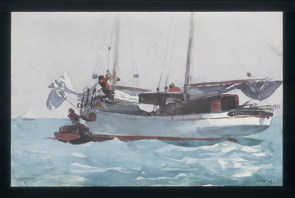 Taking on Wet Provisions (Schooner Marked Newport, K. W.)