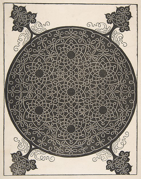 Embroidery Pattern with Seven Six-pointed Stars and Four Corner Pieces
