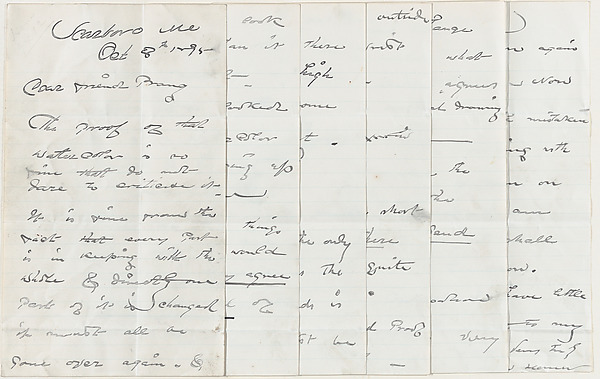 Autograph Letter to Louis Prang, Discussing lithograph of "The Eastern Shore"